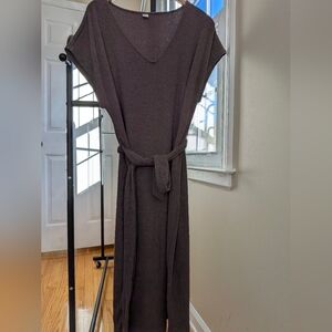 Old Navy Brown Ribbed Knit Dress